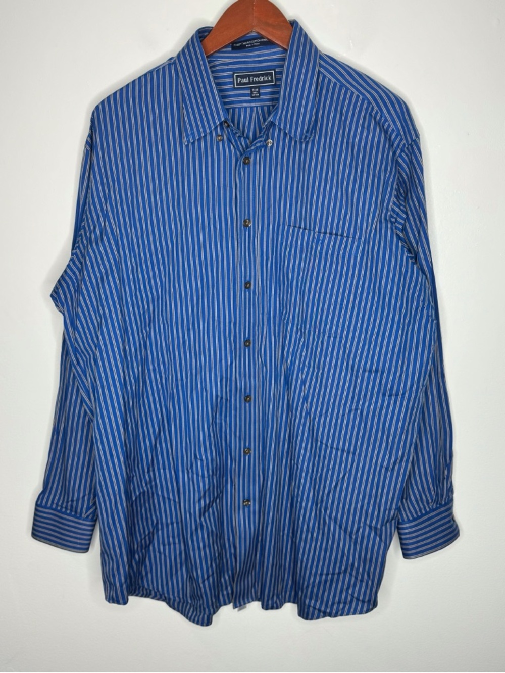 Paul Fredrick Finest Two-Ply Cotton Pinpoint Dress Shirt